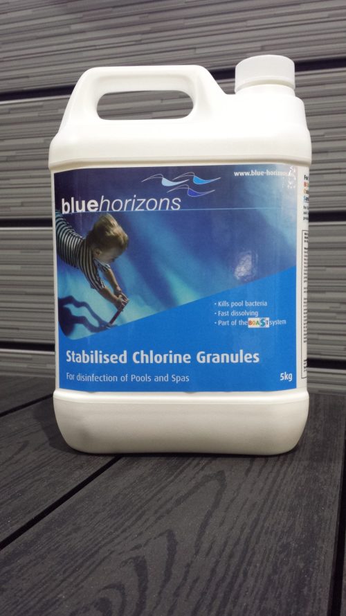 Stabilised chlorine granules